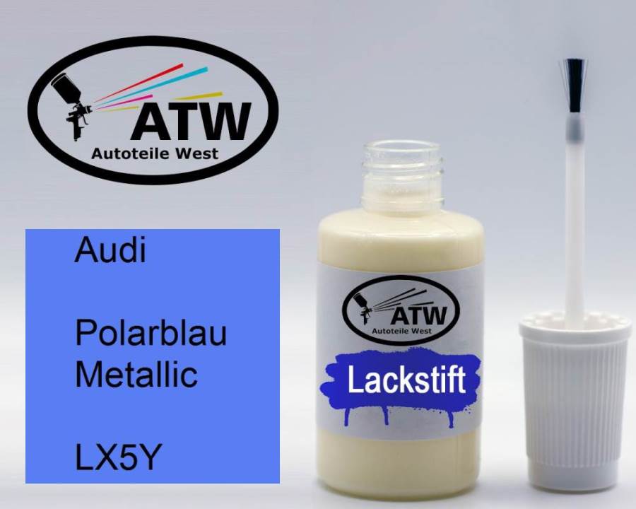 Audi, Polarblau Metallic, LX5Y: 20ml Lackstift, von ATW Autoteile West.